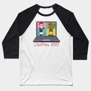 Santa Virtual Christmas Meeting Baseball T-Shirt